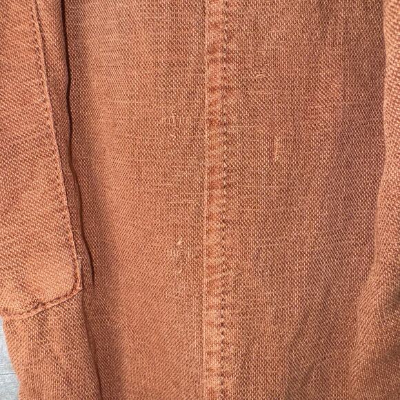 Nicole Miller Linen Blend Cargo Pants Womens Medium Orange Brown Belted Ankle - Picture 9 of 9